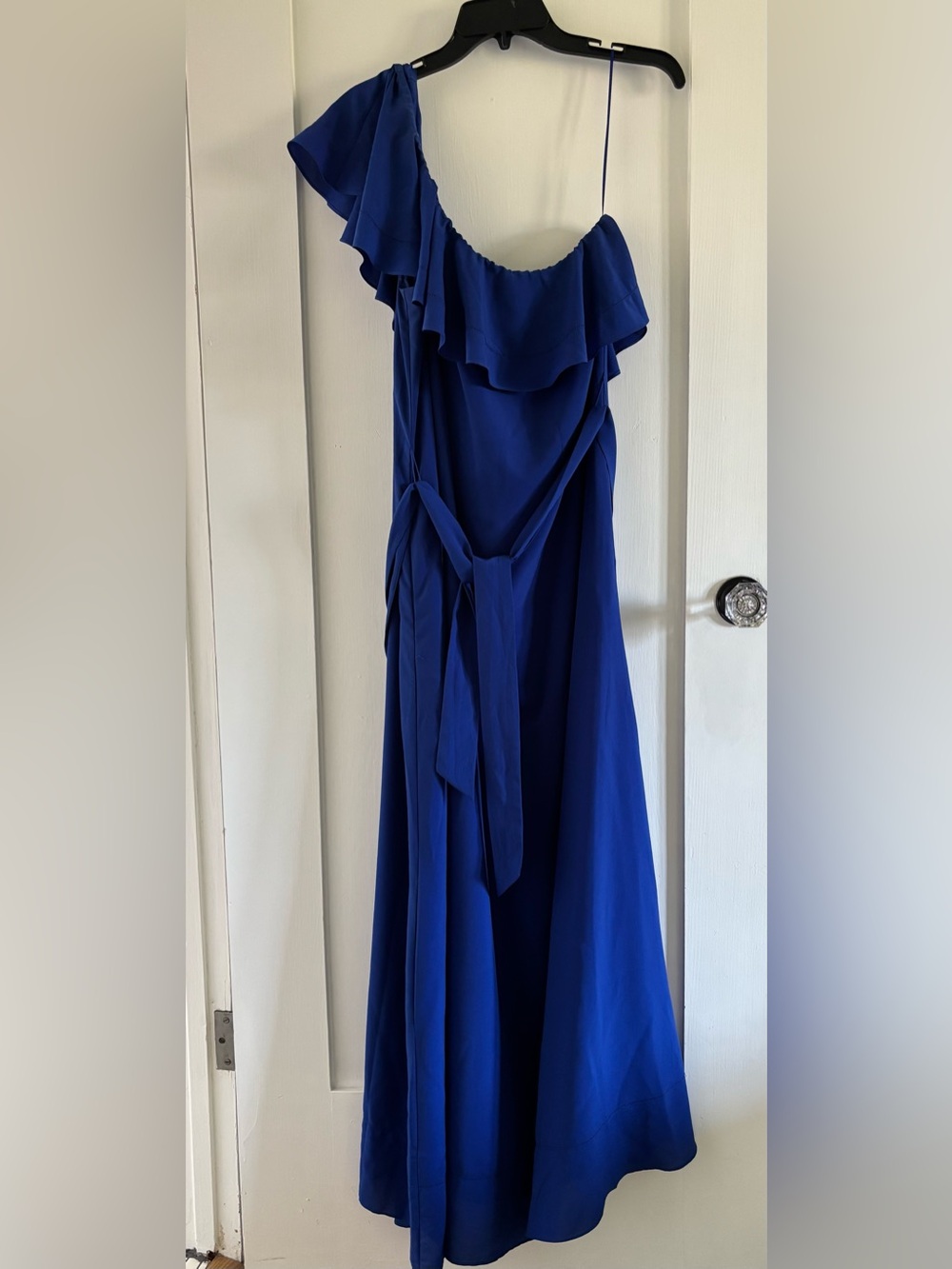 Banana Republic Royal Blue One-Shoulder Maxi Dress with Belt—Sz XL